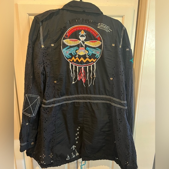 Black Embroidered Women’s Boho Double D Ranch Jacket - Picture 2 of 8